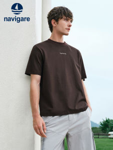 Navigare | Summer Brown Round Neck Casual T-Shirt