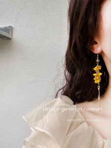 Summer Long Tassel Mosquito Coil Ear Clip Beach Travel Photography Southeast Asian Forest Style Womens Earrings Fashion Jewelry