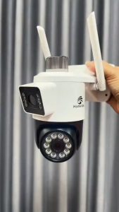 HOME-MALL แพ็คคู่ กล้องวงจรปิดไร้สาย2เลนส์ ดูได้2จอ คมชัด5MP กันน้ำip66 หมุนได้355องศา มีอินฟาเรด ไฟไซเรนเด่น