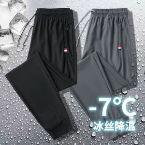 Ice Silk Casual Pants for Women High Waist Straight Leg Loose Fit Thin Summer Workwear Trousers Wear Resistant Dirt Proof