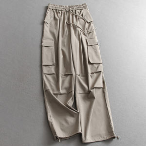 Quần Ống Rộng Phong Cách Công Sở Màu Trơn Có Túi Phong Cách Núi Non Mùa Thu Mới Cho Nữ Quần Ống Rộng Thường Ngày