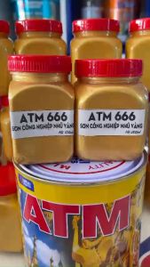 Sơn công nghiệp nhũ vàng ATM- 666 (chiết hũ 100ml/ 200ml )Trang trí cho các bề mặt bằng gỗ tường xi măng kim lọai...