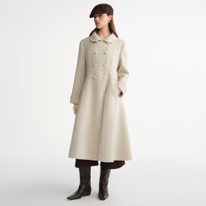 DUSHU | Hepburn Style Rich Daughter Fashion Double Breasted Coat Woolen Outerwear