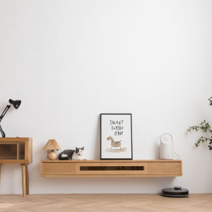 Modern Minimalist Solid Wood Wall-Mounted TV Cabinet Set Top Box Router Ceiling Cabinet Living Room Floating Shelf Storage