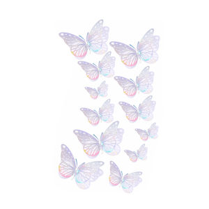 Suomi 12 Pcs/Set Creative Hollow Butterfly DIY Art Home Wall Decor Wedding Birthday Decoration
