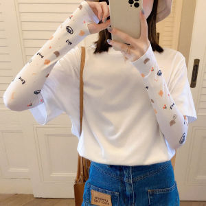 Womens Ice Silk Sleeve Sun Protection Arm Cover Ultraviolet Protection Thin Summer Driving Cycling Sleeve Cover Cool Touch