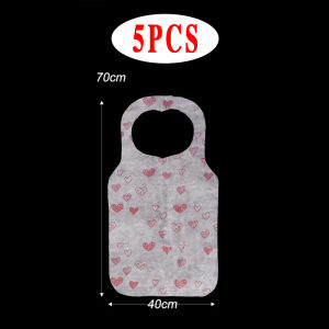 Heart Print Disposable Aprons Oil Proof Anti Fouling Cooking Bib for Kitchen BBQ Party Double Layer Oil Resistant Cooking Apron