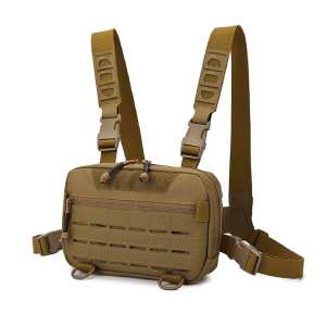 Mens Tactical Molle Chest Bag Outdoor Sports Travel Vest Hiking Trekking Hunting Backpack Fishing Cycling Bags Front Rig Pouch