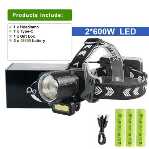 Most Powerful LED Headlamp IR Sensor Headlight Super Bright 6000M Head Flashlight 18650 Rechargeable Head Torch Fishing Lantern