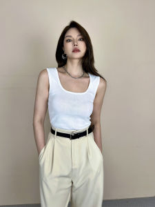 Summer New Korean Style Knitted Vest Short Backless Versatile Casual Base Layer Outdoor Wear UMI2025 Workwear Pattern