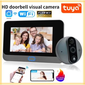 tuya Doorbell wifi Peephole Viewer 4.3 inch LCD screen night vision 1080P camera door monitori video intercom