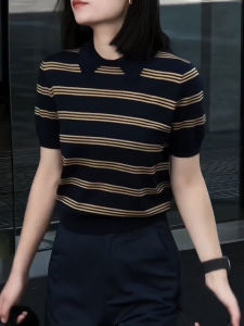 UYFY | Slim Fit Polo Neck Short Sleeve T-Shirt Womens Summer New Casual Fashion Versatile Top Lightweight Knitted Polyester Fiber