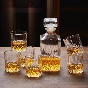 European Style Glass Whiskey Decanter Set