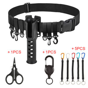 Shawto Fishing Belt Rod Holder Adjustable Fishing Fighting Waist Belt with EVA Padded Great Plastic Material Fighting Belt