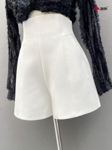 Slimming High Waist Suit Shorts for Women Spring Autumn Black Versatile Simple Pocket White Professional Workwear Commute Style