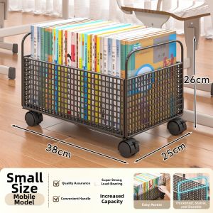 Mobile Layered Storage Cart For Books And Bags