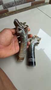 gagang hendle golok tanduk ukiran naga produk galonggong tasikmalaya