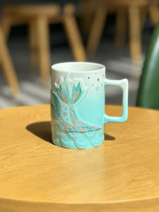 Starbuck Official Store Starbuck 2022 Anniversary Cup Sea Blue Series Colorful Fish Tail Ceramic Coffee Office Mark Water Cup Starbuck Tumbler Starbuck Mug