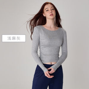 Autumn Winter Long Sleeve Yoga Top round Neck Fitness Sportswear Running Breathable Quick Dry Ultra Elastic Nylon Tank Top