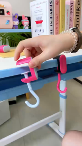 Klip Gantungan Tas Meja Beban Kuat Gantungan Portable yang Dapat Dilipat dan Mudah Dibongkar Pasang
