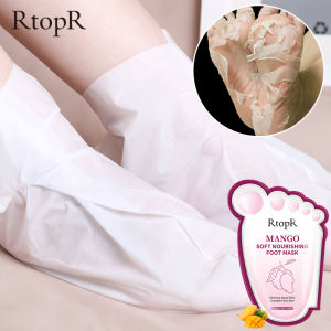 RtopR Mango Exfoliating Foot Peel Mask Whitening Moisturizing Pedicure Remove Dead Skin Peeling Cuticles Heel Foot Care 1pair