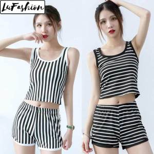 LuFashion 2pcs/set Suit Casual Shorts Women Summer Vest+Shorts Sports Suit Yoga Fitness Clothes