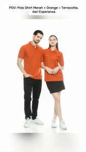 Polo Shirt Polos Lengan Pendek Esperanza - Warna Terracotta