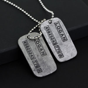 Fashionable Gold Alloy Dog Tag Necklace Featuring Kong Wolf and Logan Design Mens Accessory Perfect for Military Fans