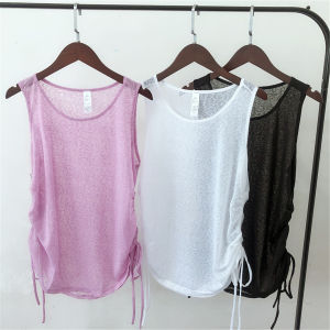 Summer Cooling Quick Dry I-Shaped Loose Slim Fit Blouse Workout Outdoor Running Yoga Athleisure Vest for Women