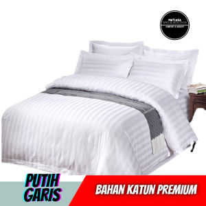 Mutiara Bedcover Set Bahan Katun Cvc Lokal Premium Motif Putih Garis Sprei Badcover Polos 180x200 160x200 120x200 200x200 My Love Bonita Kintakun Lady Rose