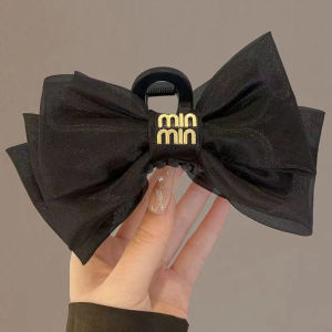 กิ๊บติดผมโบว์ตาข่ายสองชั้น MODE Korea หรูหราปิ่นปักผมเครื่องประดับผม สำหรับผู้หญิง