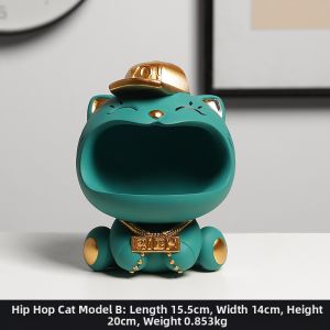 YILAN | Geometric Lucky Cat Desk Ornament for Home Decor