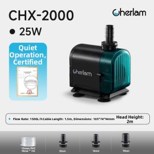 CHERLAM | Ultra Quiet Submersible Water Pump Small Home Aquarium