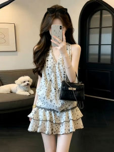 SUSIEYUAN | Elegant and Fashionable Polka Dot Sleeveless Summer Dress