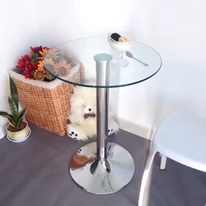 Modern Round Glass Dining Table Minimalist Transparent Tempered Glass Table Home Living Room Coffee Table Furniture