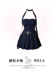 Váy Ngắn Xếp Ly Cổ Chữ V Không Tay Màu Trơn Mùa Hè 2023 Cỡ Lớn Cho Nữ Váy Midi Bó Sát Phong Cách Retro Mỹ Váy Công Sở