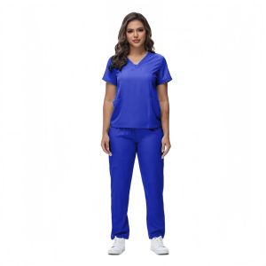 Women Medical Uniforms Elastic Scrubs Sets Hospital Surgical Gowns Short Sleeve Tops Pant Nursing Accessories Doctors Clothes