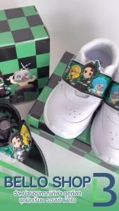 รองเท้าผ้าใบ chappy ลาย ดาบฆ่าอสูร วอร์มขาว รหัส CD-11 รุ่นใหม่ มีไฟ สีขาว