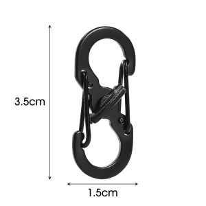 5/10Pcs Outdoor Anti-theft Camping S Type Carabiner with Lock Keychain Hook Backpack Buckle