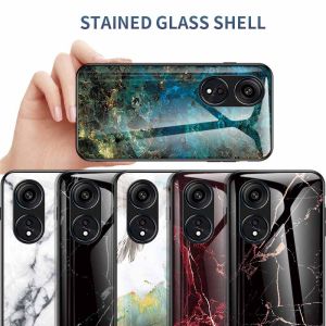 OPPO Reno 12 Pro 5G 12F 2024 Phone Case Luxury Marble Gradient Tempered Glass Protective Casing for Reno12F Reno12 12Pro Reno12Pro Shockproof Edge Back Cover