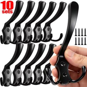 10 Bộ ba prong móc gắn tường đúc khuôn Hợp kim kẽm chịu lực cao làm tròn lời khuyên cho áo túi có khăn quàng khăn lưu trữ nhà khách sạn