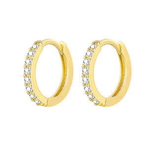 2PCS Stainless Steel Minimal Hoop Earrings Crystal Zirconia Small Huggie Thin Cartilage Earring Helix Tragus Piercing Jewelry