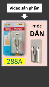 Móc treo dán tường siêu dính chịu lực HÒA HỢP 288A _ móc dán tường sơn nước dán gạch men treo balo treo túi xách