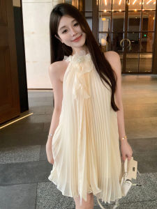 CHOUXIE | Unique French Style Halter Neck Youthful Dress