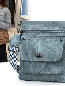 Retro Crossbody Soft Leather Small Square Bag for Women Fashionable Phone Bag Single Shoulder Bag Casual Youth Pure Color