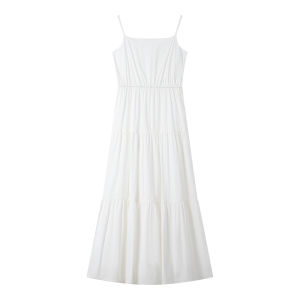 Vimly | Đầm Dài Quai Đeo Phong Cách Pháp Elegante Từ Lyocell Đa Năng