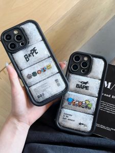 Winter down Jacket Compatible iPhone 15 pro Case Full Cover Lens Protection Autumn Winter Style Creative Trendy Phone Shell Couple