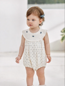 babylove | Cotton Muslin Sleeveless Onesie for Baby Girl Sweet & Sour Dots