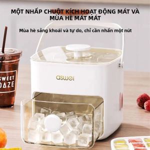 Máy Làm Đá Viên Hai Lớp Có Hộp Đựng Bằng Nhựa Thân Thiện Với Môi Trường Dụng Cụ Ép Đá Viên Hình Cầu Để Làm Kem Que Tại Nhà Dùng Cho Nhà Bếp Tiệc Tùng Quán Bar