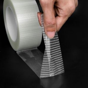 Grid fiber Tape Lithium Battery Pack Insulation Wrap Fiberglass Tape Transparent Single Side Adhesive Seal Packaging Fixed